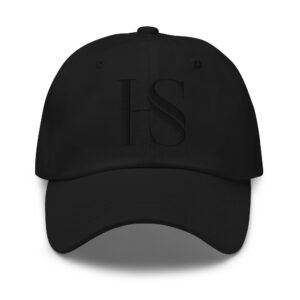 Black Embroidered Logo Cap