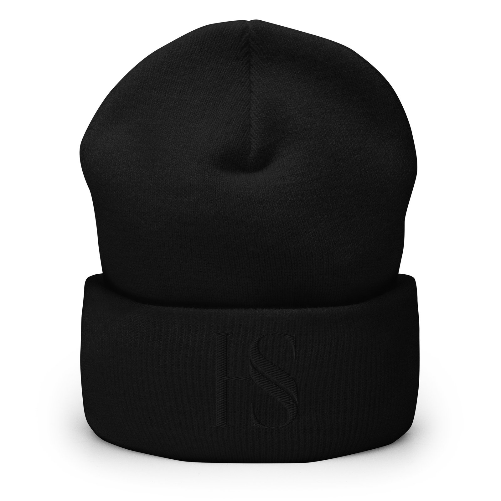 Black Embroidered Logo Cuffed Beanie - Image 5