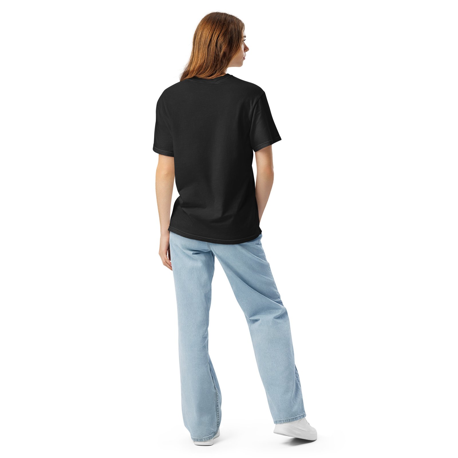 Unisex Black Embroidered Logo Heavyweight T-Shirt - Image 7