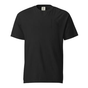 Unisex Black Embroidered Logo Heavyweight T-Shirt