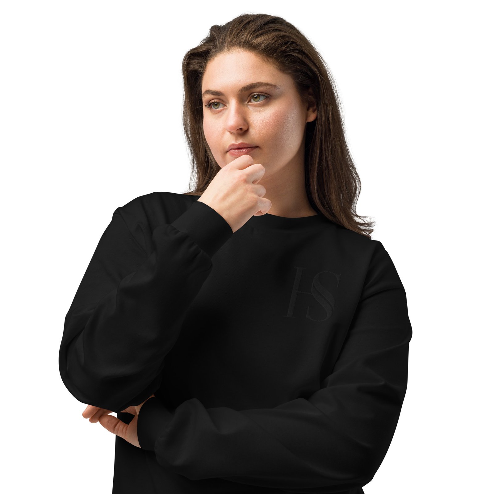 Unisex Black Embroidered Logo Long Sleeved Shirt - Image 5