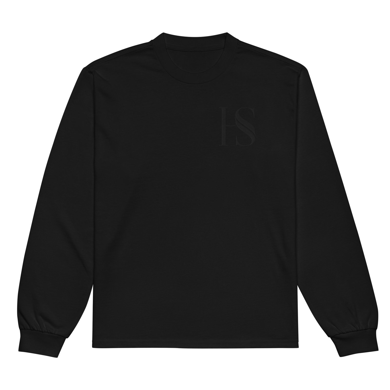 Unisex Black Embroidered Logo Long Sleeved Shirt - Image 3
