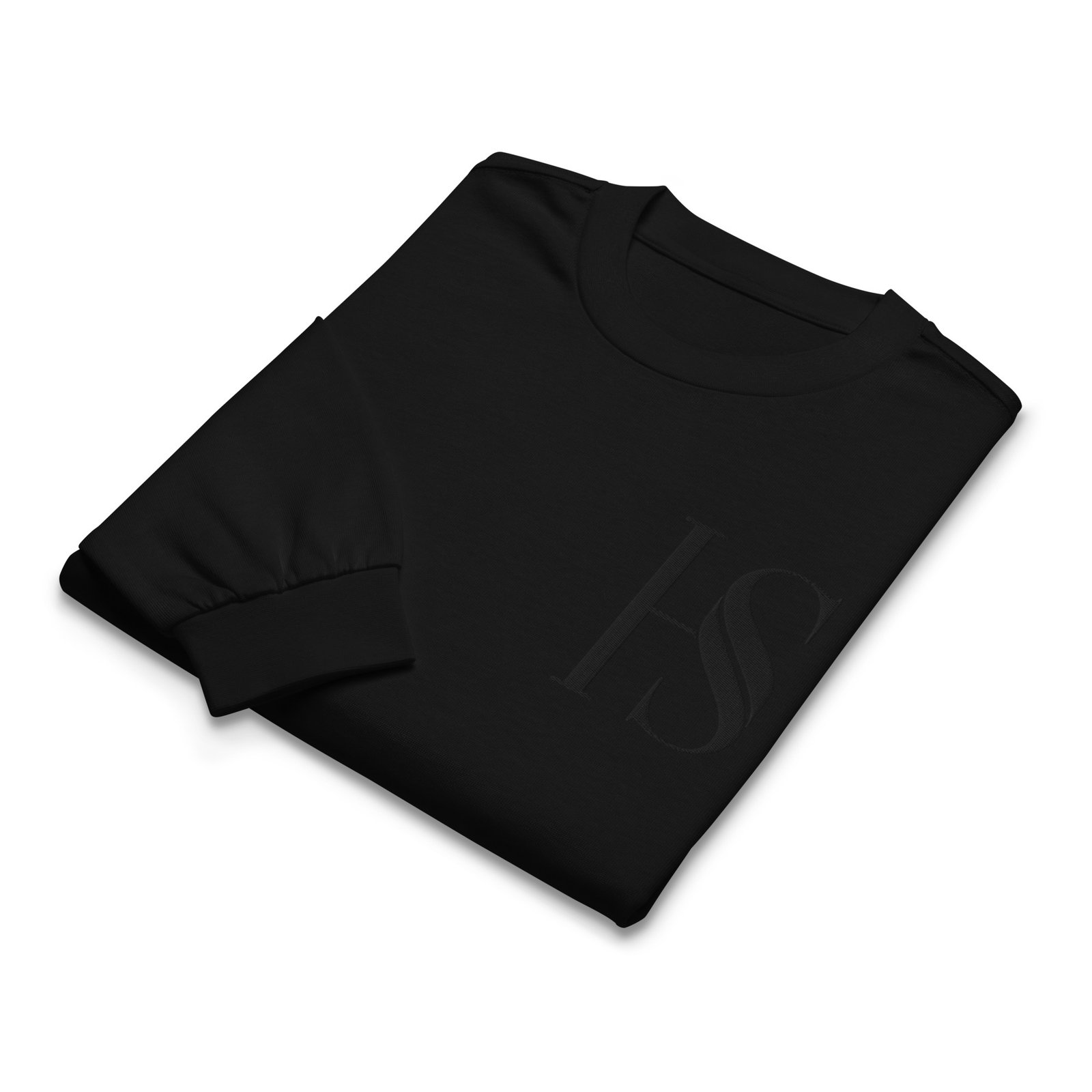 Unisex Black Embroidered Logo Long Sleeved Shirt - Image 8
