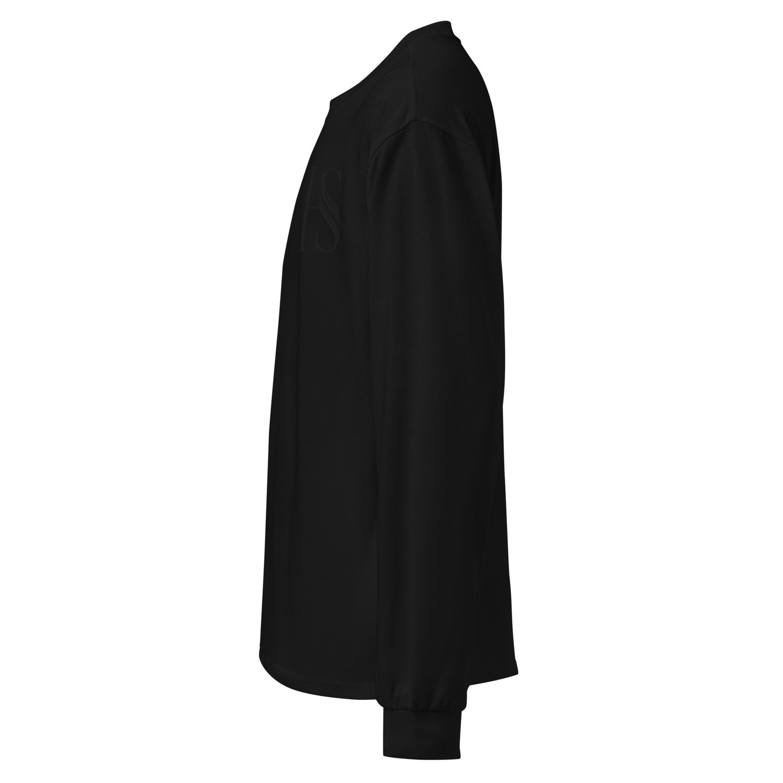 Unisex Black Embroidered Logo Long Sleeved Shirt - Image 2