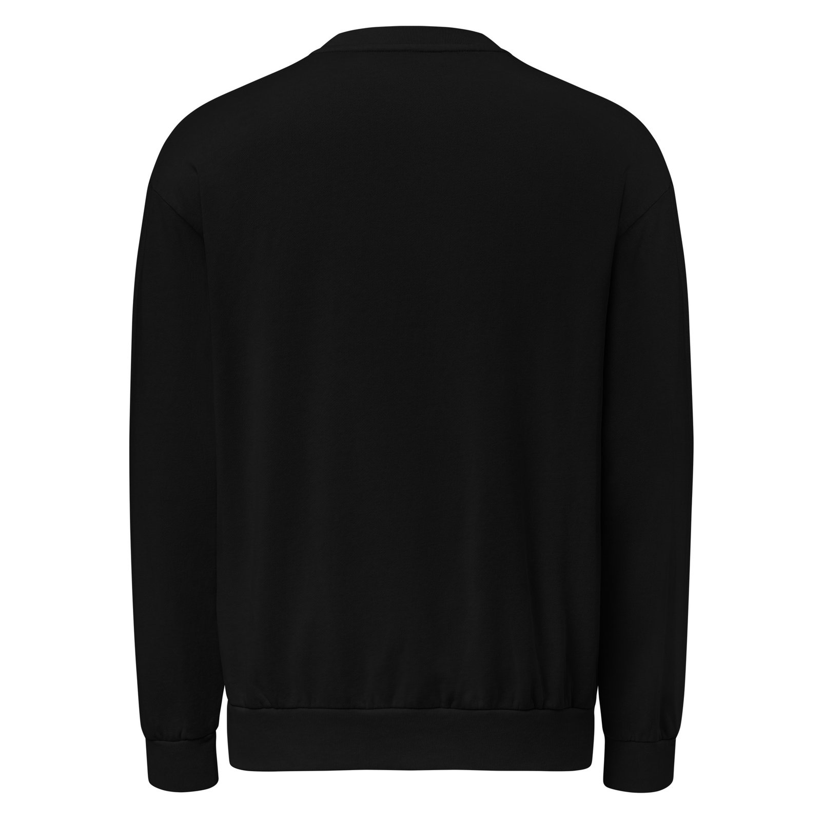 Unisex Black Embroidered Logo Oversized Crewneck - Image 2