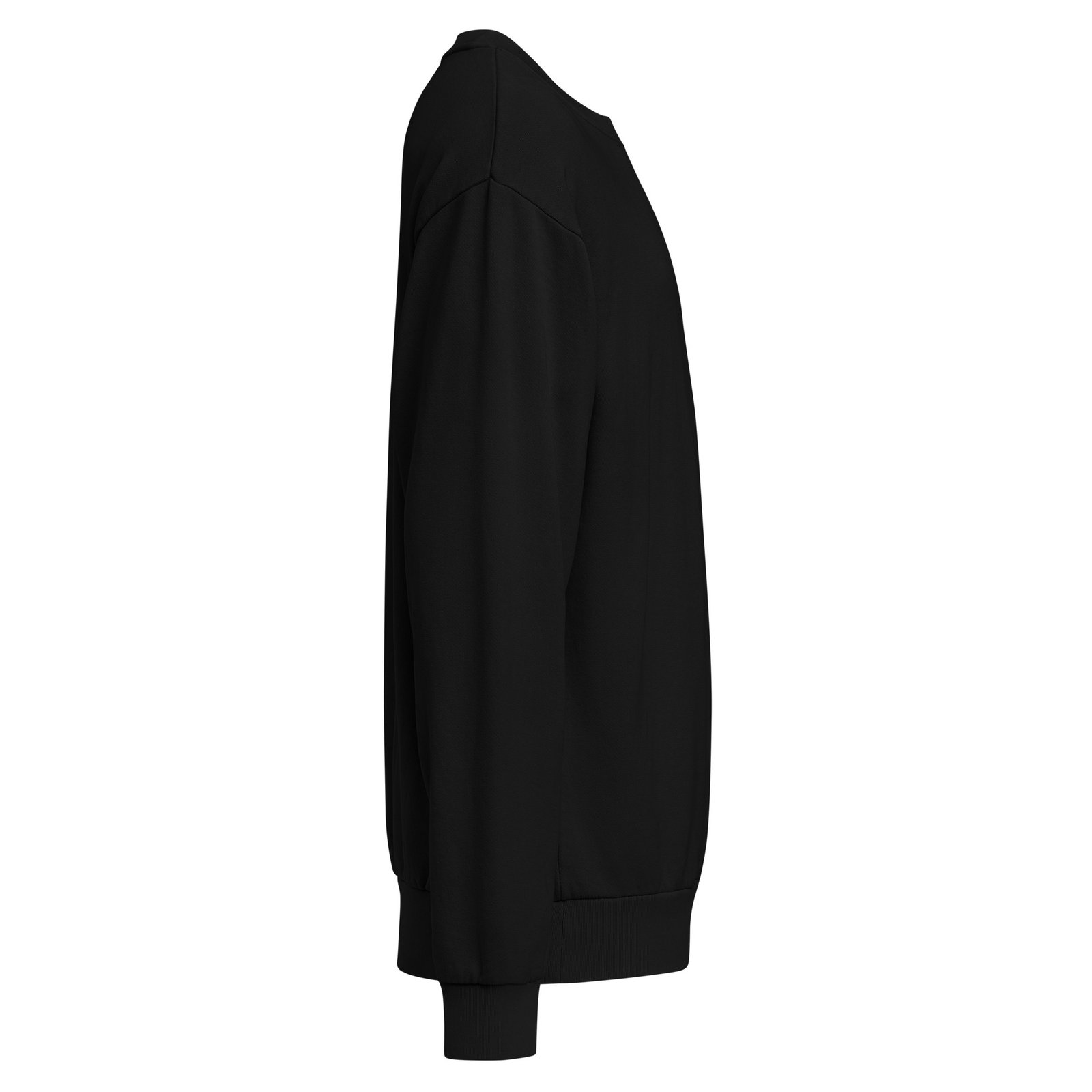 Unisex Black Embroidered Logo Oversized Crewneck - Image 4